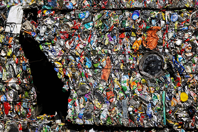 A picture taken in the plant of GDE recycling company (Guy Dauphin Environnement) in Rocquancourt, northwestern France on October 11, 2016 shows recyclable waste.  (CHARLY TRIBALLEAU/AFP/Getty Images) (Afp/getty Images)
