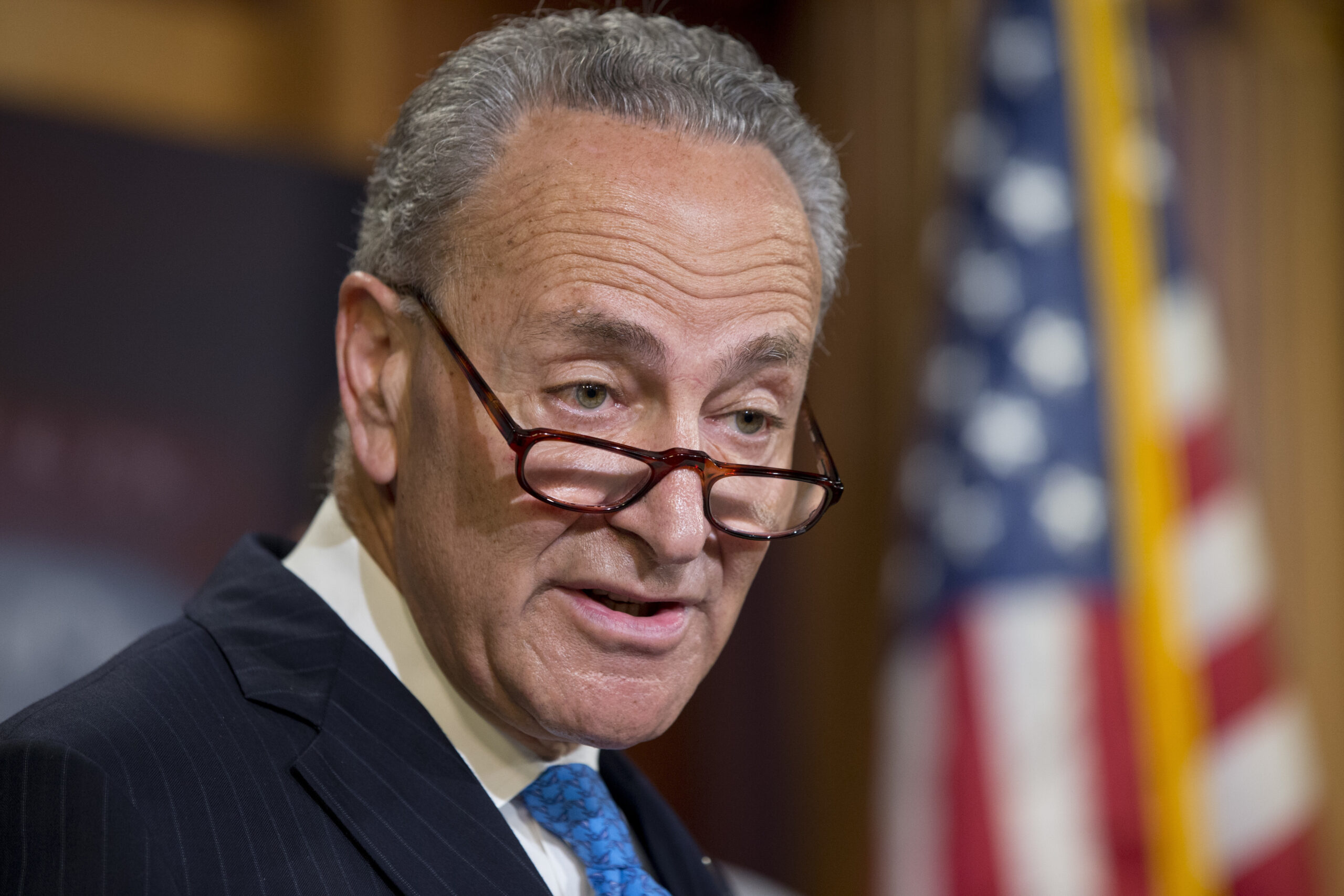 FILE - In this June 23, 2016 file photo, Sen. Charles Schumer, D-N.Y. speaks during a news conference on Capitol Hill in Washington. (AP)