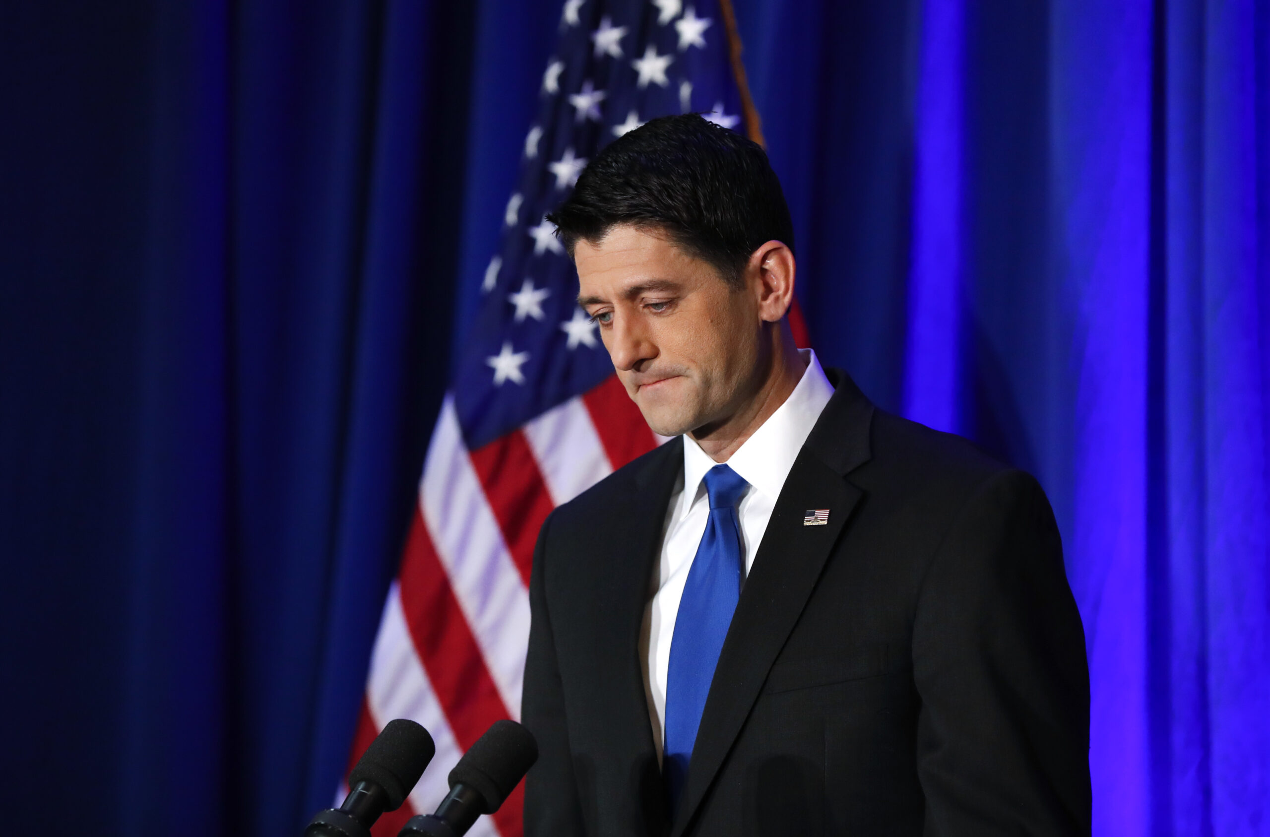 House Speaker Paul Ryan of Wis. listens to a question during a news conference in Janesville, Wis., Wednesday, Nov. 9, 2016. (AP)