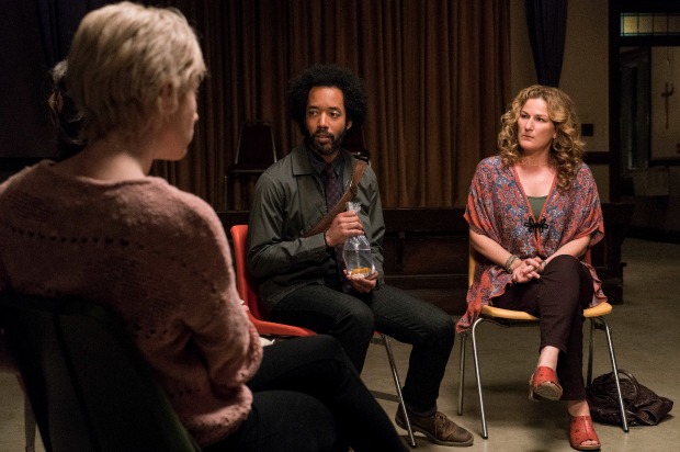 Alice Wetterlund, Wyatt Cenac and Ana Gasteyer in "People of Earth" (Ian Watson/TBS)