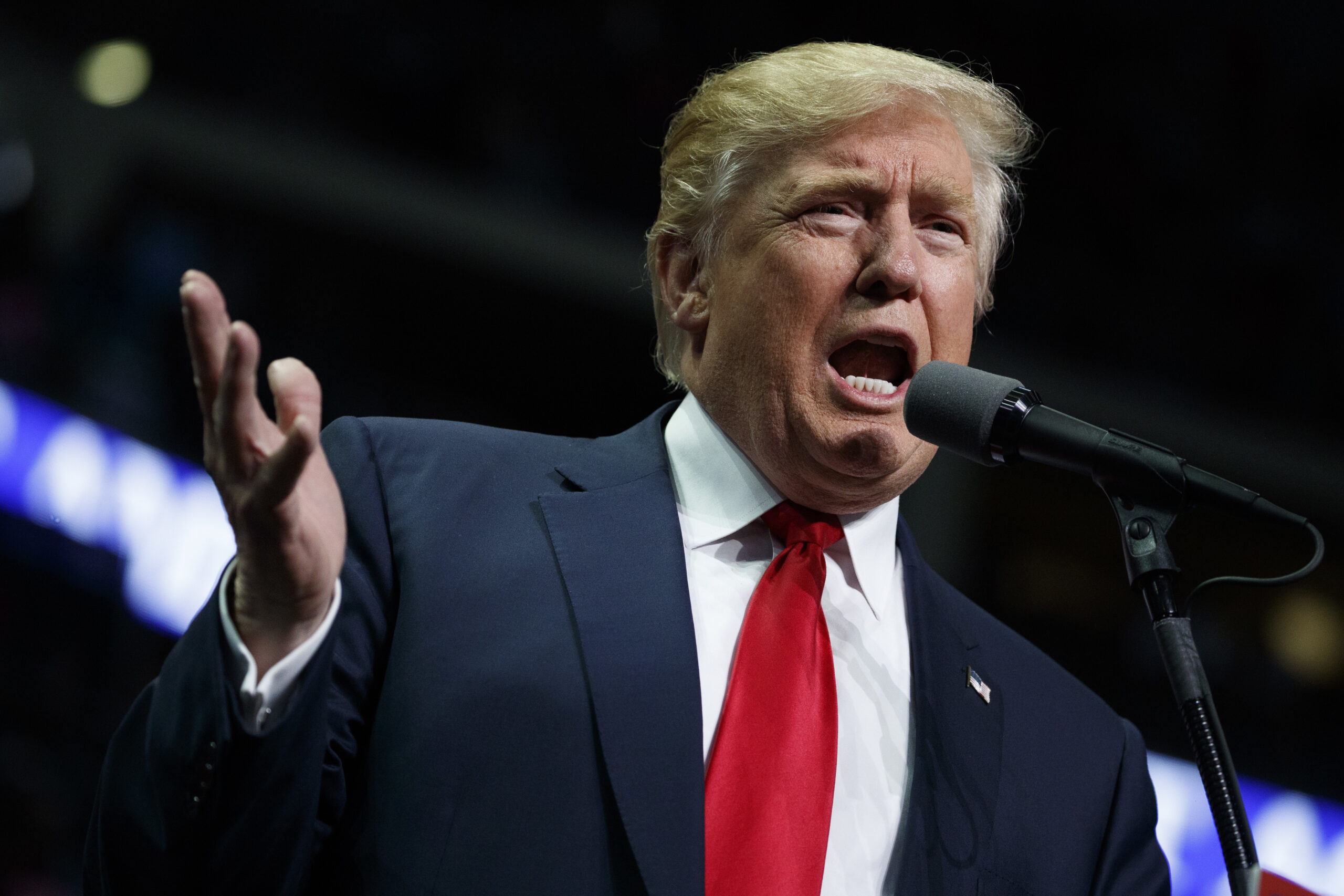Republican presidential candidate Donald Trump speaks during a campaign rally, Friday, Nov. 4, 2016, in Hershey, Pa. (AP Photo/ Evan Vucci) (AP)