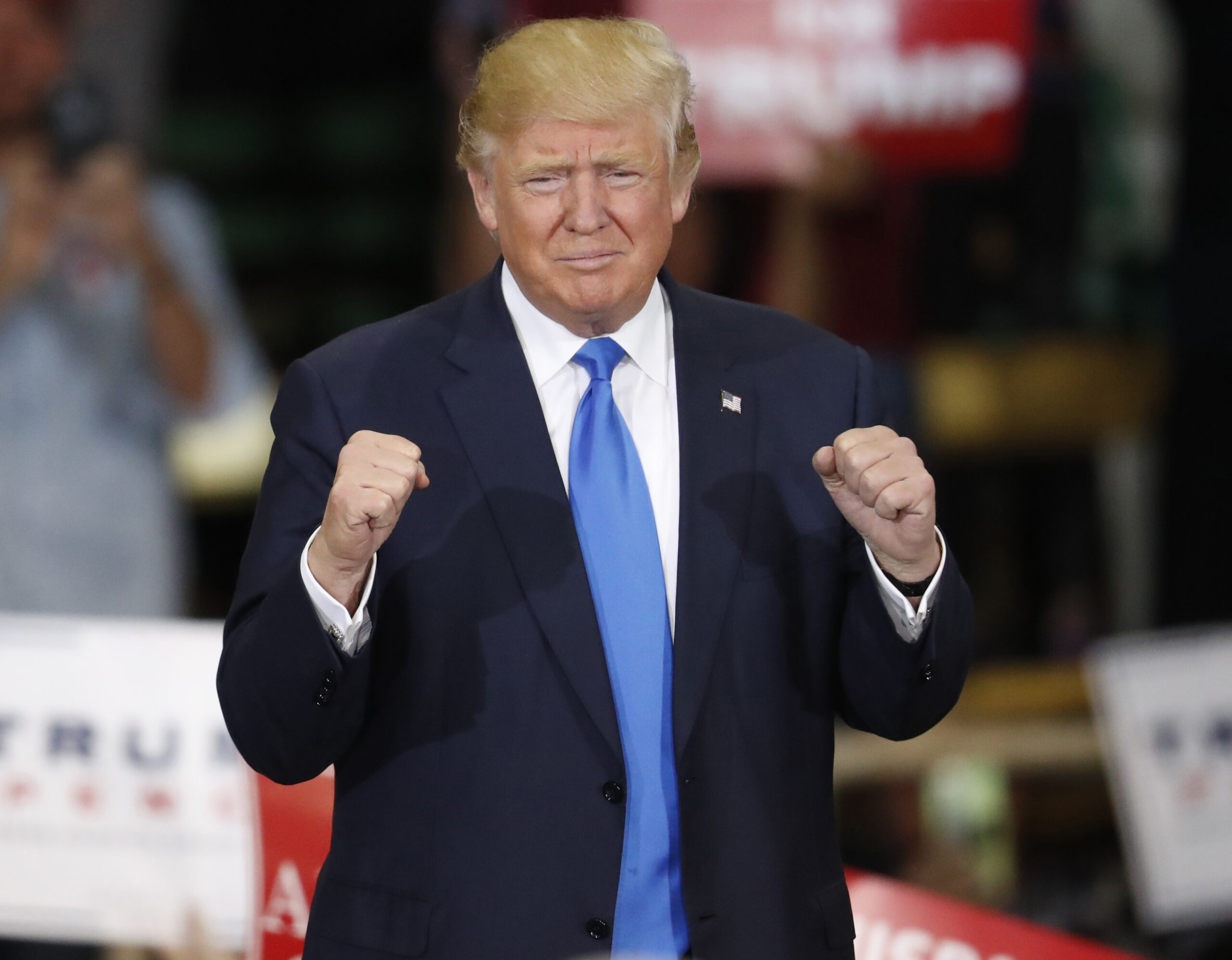 Republican presidential candidate, Donald Trump, speaks during a campaign rally late Saturday, Nov. 5, 2016, in Denver. (AP Photo/David Zalubowski) (AP)