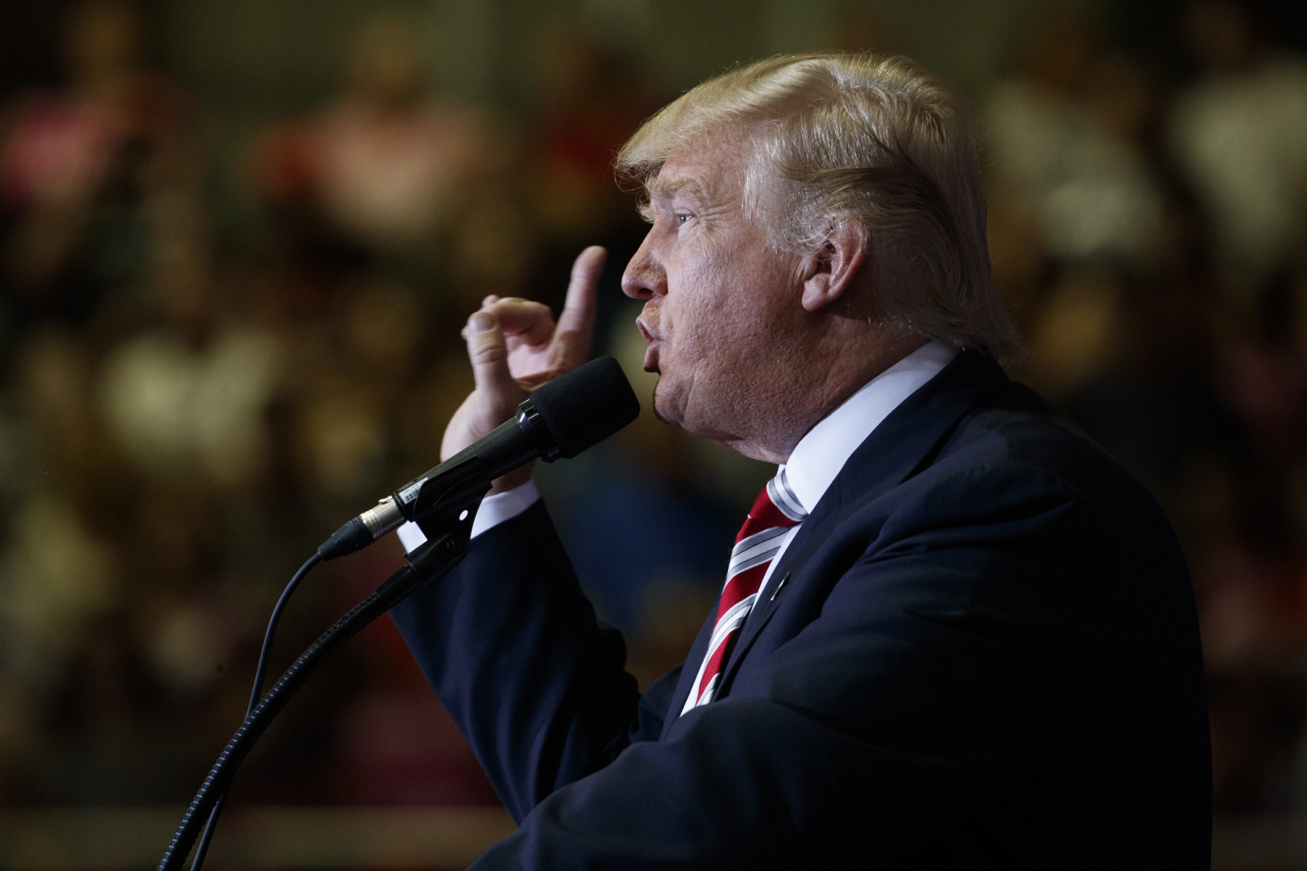 Republican presidential candidate Donald Trump speaks during a campaign rally at the Jacksonville Equestrian Center, Thursday, Nov. 3, 2016, in Jacksonville, Fla. (AP)