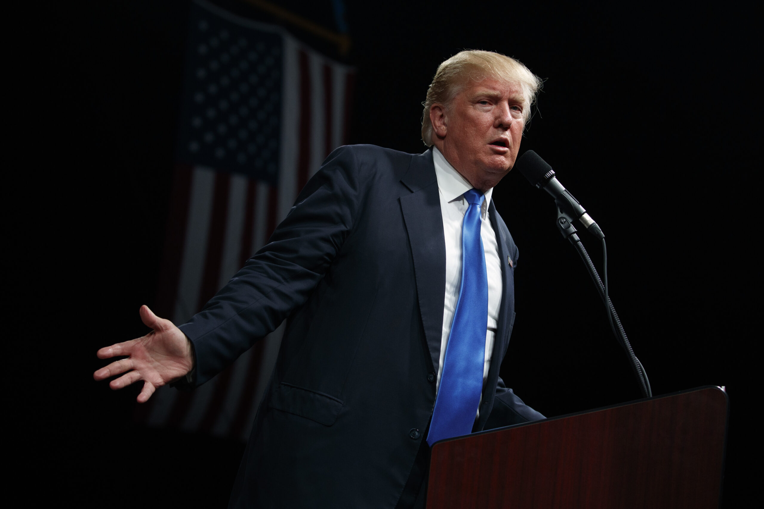 Republican presidential candidate Donald Trump speaks during a campaign rally, Thursday, Nov. 3, 2016, in Selma, N.C. (AP Photo/ Evan Vucci) (AP)
