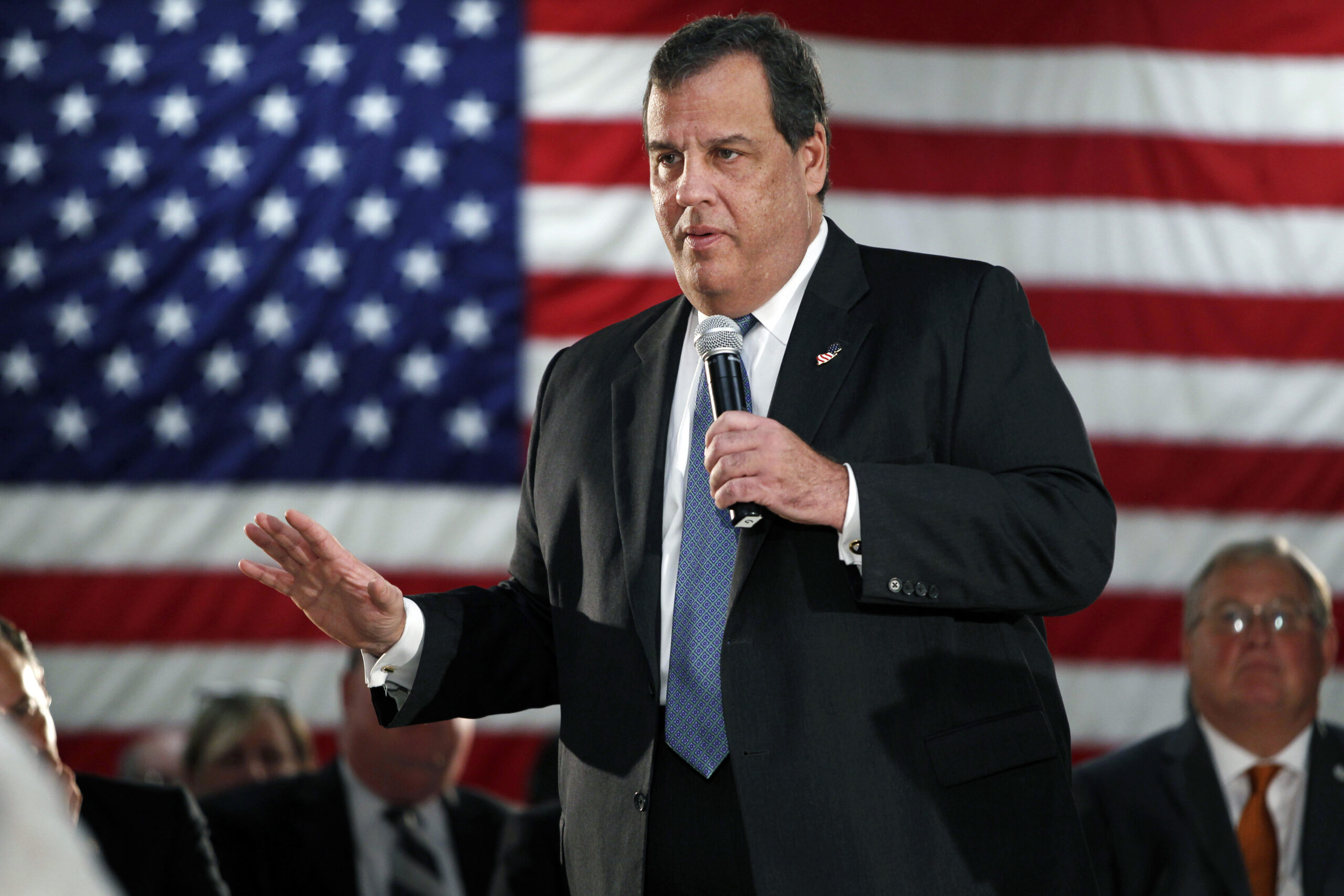FILE - In this Oct. 18, 2016, file photo, New Jersey Gov. Chris Christie addresses a gathering at a public forum in New Providence, N.J. Christie maintains that he has no recollection of any of his aides telling him about lane closures on the George Washington Bridge. Christie said in an interview on “CBS This Morning” that the Friday, Nov. 4, guilty verdicts against two former aides confirms his belief that only three people were responsible. Bridget Kelly, Christie’s former deputy chief of staff, and Bill Baroni, an executive at the Port Authority of New York and New Jersey, were convicted of scheming with former Christie ally David Wildstein to punish a Democratic mayor for not endorsing him when he ran for re-election in 2013. (AP Photo/Mel Evans, File) (AP)