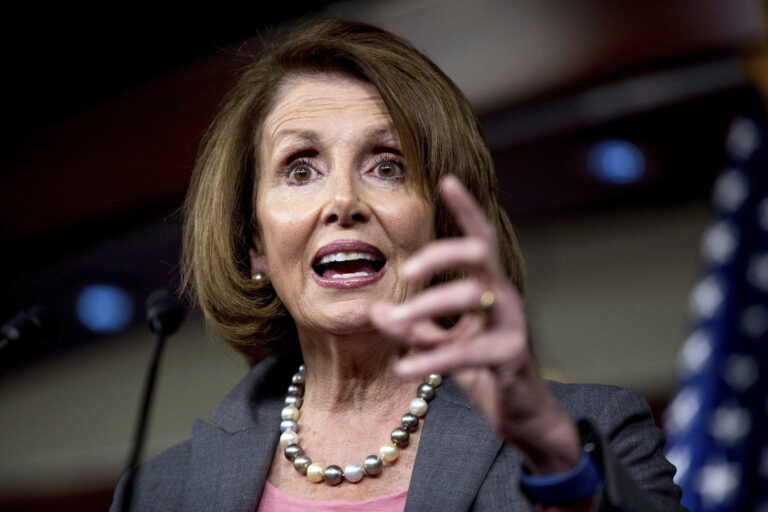 FILE - In this Nov. 17, 2016, file photo, House Minority Leader Nancy Pelosi of Calif. speaks on Capitol Hill in Washington. Pelosi faces a challenge to her job as frustrated House Democrats meet to select a new slate of leaders. Pelosi is likely to be re-elected easily  despite disenchantment among the Democratic caucus she has led since 2002. (AP Photo/Andrew Harnik, file) (AP)