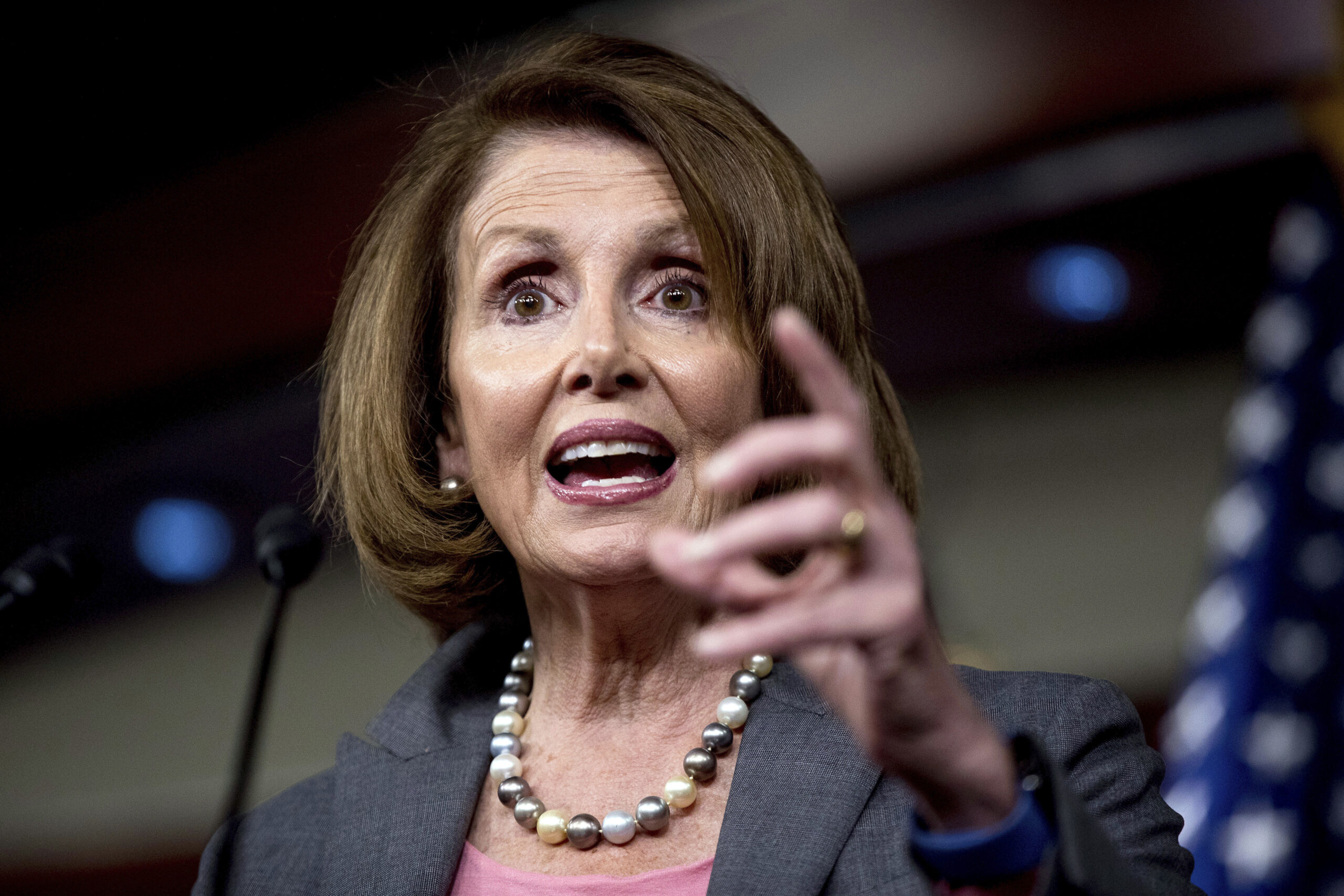 FILE - In this Nov. 17, 2016, file photo, House Minority Leader Nancy Pelosi of Calif. speaks on Capitol Hill in Washington. Pelosi faces a challenge to her job as frustrated House Democrats meet to select a new slate of leaders. Pelosi is likely to be re-elected easily  despite disenchantment among the Democratic caucus she has led since 2002. (AP Photo/Andrew Harnik, file) (AP)