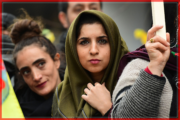 A woman is pictured as participants gather during a pro-Kurdish demonstration denouncing the political course of the Turkish president after the arrest of pro-Kurdish politicians earlier this month, on November 17, 2016, near the European institutions in Brussels.

Turkey declared a state of emergency following a failed coup on July 15, arresting tens of thousands of people as part of a widespread crackdown which critics say has gone well beyond the alleged plotters to include anyone daring to criticise President Recep Tayyip Erdogan. The crackdown comes as Ankara wages a relentless battle to crush the PKK, which has stepped up attacks since the collapse of a two-and-a-half-year ceasefire in July 2015. / AFP / EMMANUEL DUNAND        (Photo credit should read EMMANUEL DUNAND/AFP/Getty Images) (Afp/getty Images)
