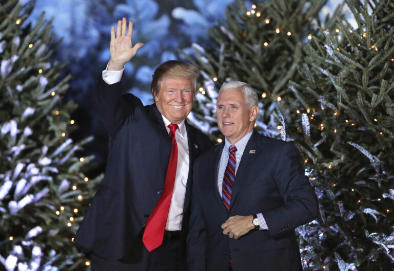 President-elect Donald Trump takes the stage with Vice President-elect Mike Pence during a rally in Orlando, Fla., Friday night, Dec. 16, 2016. (AP)
