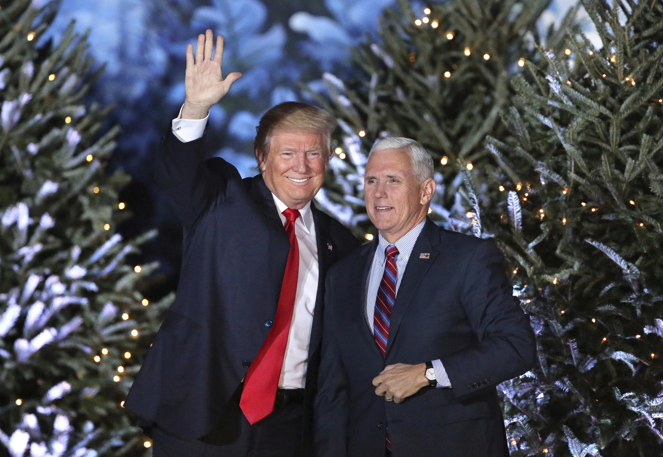 President-elect Donald Trump takes the stage with Vice President-elect Mike Pence during a rally in Orlando, Fla., Friday night, Dec. 16, 2016. (AP)