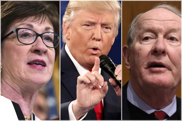 Susan Collins; Donald Trump; Lamar Alexander (AP/Reuters/Evan Vucci/Jim Young/Susan Walsh)