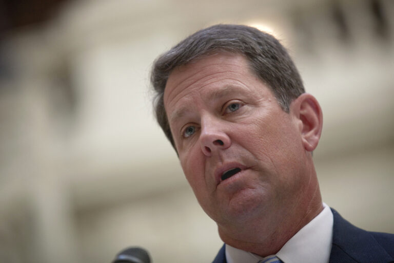 FILE - In this Sept. 29, 2011 file photo, Georgia Secretary of State Brian Kemp speaks in Atlanta. The state of Georgia is asking President-elect Donald Trump to investigate “failed cyber-attacks” on its Secretary of State’s network firewall apparently by the U.S. Homeland Security Department.  (AP Photo/David Goldman, File) (Associated Press)
