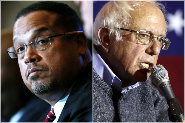 Keith Ellison; Bernie Sanders (AP/David Zalubowski/John Minchillo)