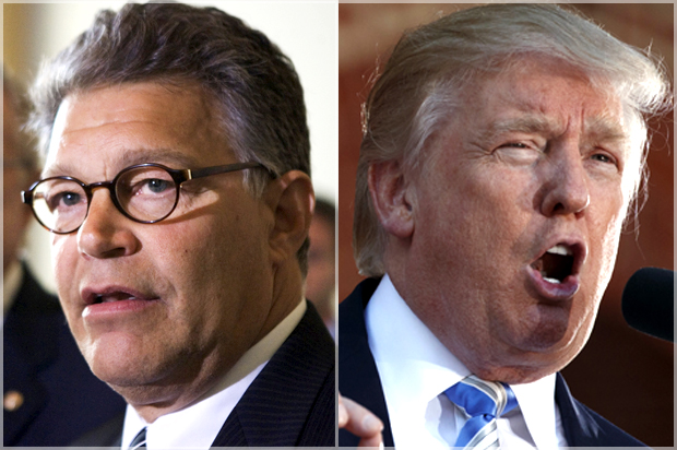 Al Franken; Donald Trump (AP/Manuel Balce Ceneta/Evan Vucci)