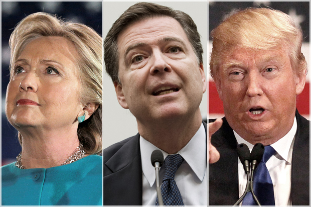 Hillary Clinton; James Comey; Donald Trump (Reuters/Brian Snyder/AP/Jose Luis Magana/Reuters/Rick Wilking)