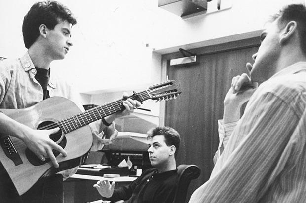 Johnny Marr, Andy Rourke and Morrissey at The Wool Hall, making "Strangeways, Here We Come," 1987 (Angie Marr)
