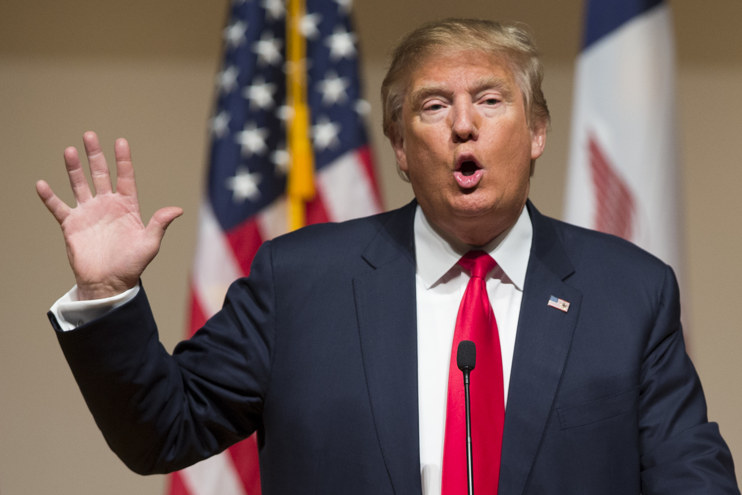 File - In this Jan. 23, 2016 file photo Republican presidential candidate Donald Trump speaks during a campaign rally at Dordt College in Sioux Center, Iowa. Trump’s boast on the campaign trail that he could “shoot somebody” and not lose any voters tops a Yale Law School librarian’s list of the most notable quotes of 2016. (AP Photo/Evan Vucci, File) (AP)