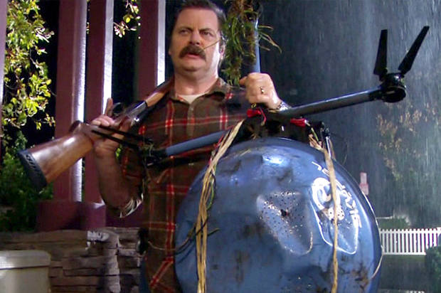 Nick Offerman as Ron Swanson in "Parks and Recreation" (NBC)