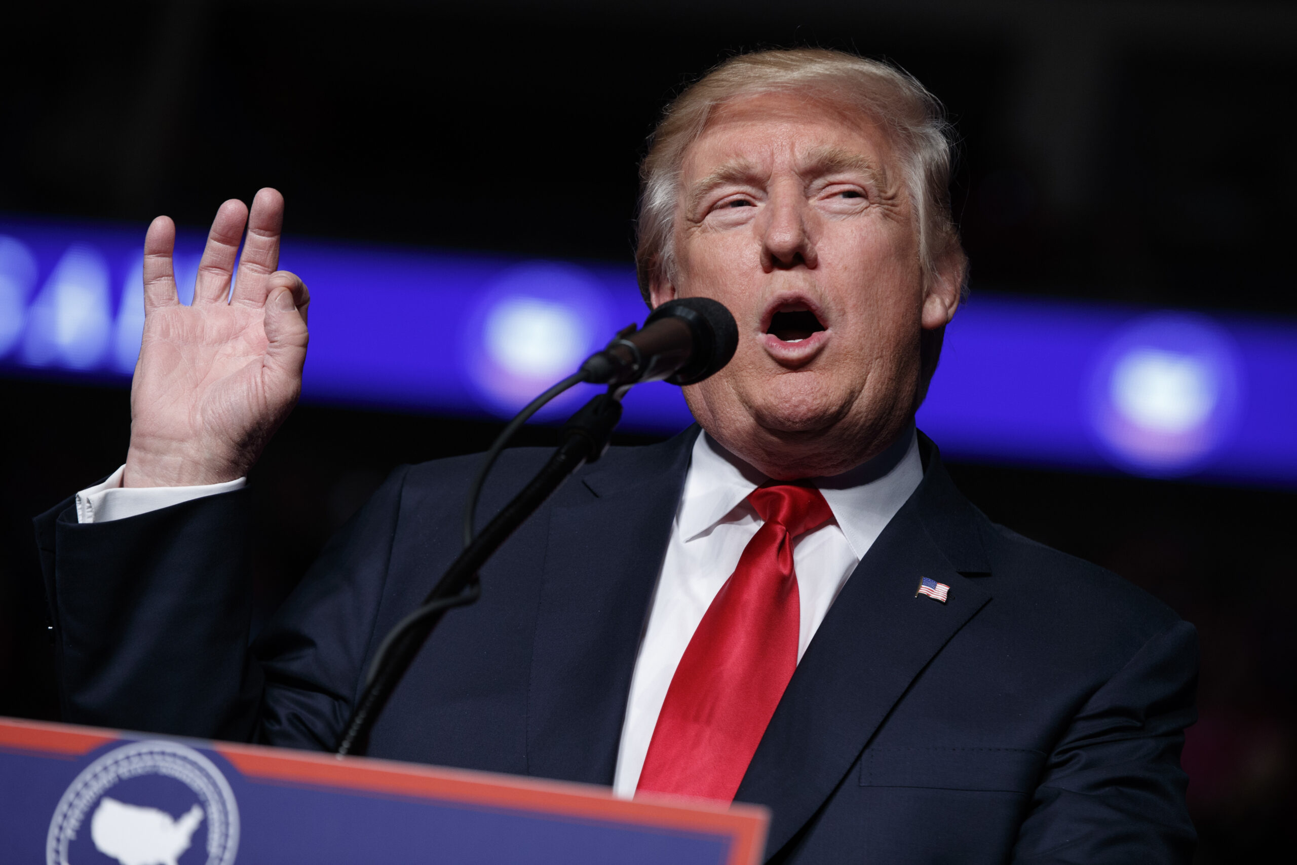 FILE - In this Dec. 15, 2016, file photo, then-President-elect Donald Trump speaks during a rally in Hershey, Pa. On Saturday, Dec. 24, 2016, Trump said that he will dissolve his charitable foundation amid efforts to eliminate any conflicts of interest. (AP Photo/Evan Vucci, File) (AP)
