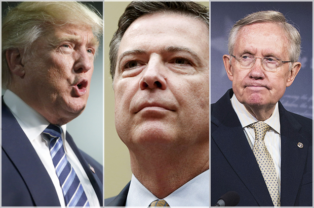Donald Trump; James Comey; Harry Reid (Getty/Brian Blanco/Reuters/Gary Cameron/Joshua Roberts)