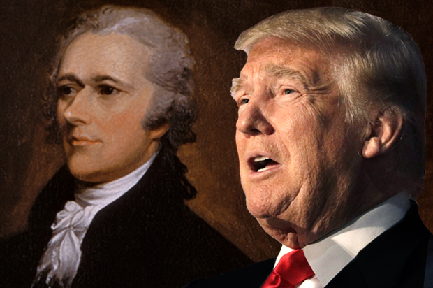 Alexander Hamilton and Donald Trump (AP/John Locher)