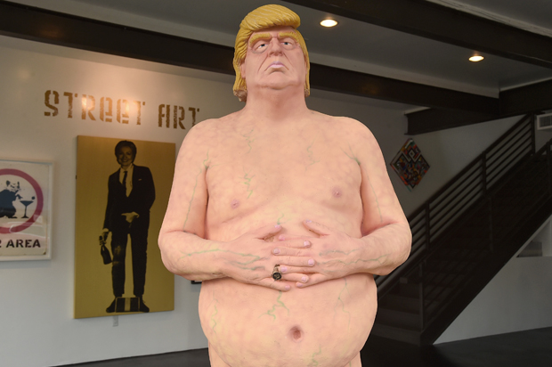 A naked statue of Donald Trump at Julien's Auctions Gallery on October 17, 2016 in Beverly Hills, California. (Getty/Alberto E. Rodriguez)