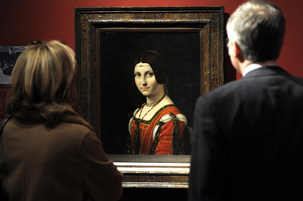 A painting called "La Belle Ferronniere" by a follower of Leonardo da Vinci (Getty/Timothy A. Clary)