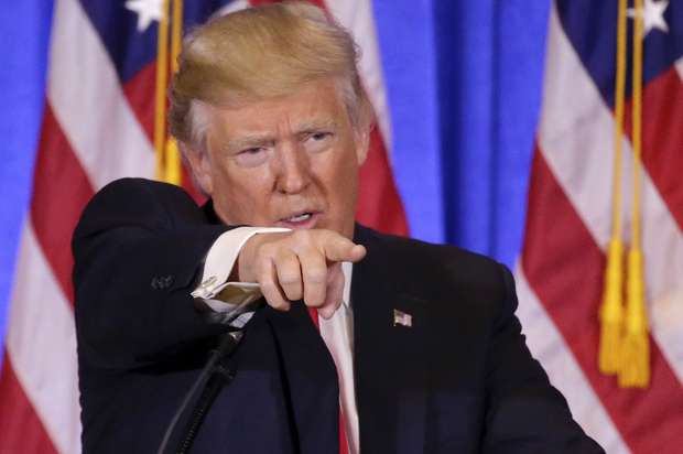 President-elect Donald Trump takes questions during a news conference, Wednesday, Jan. 11, 2017, in New York (AP/Seth Wenig)