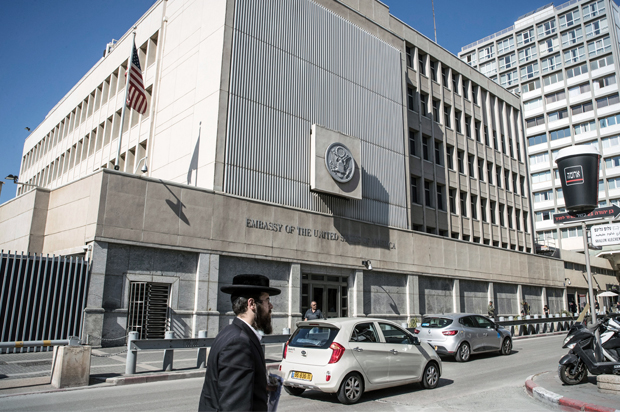 The US Embassy building in Tel Aviv. (Getty/Jack Guez)
