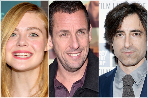 Elle Fanning; Adam Sandler; Noah Baumbach (Getty/Theo Wargo/Alberto E. Rodriguez/John Lamparski)