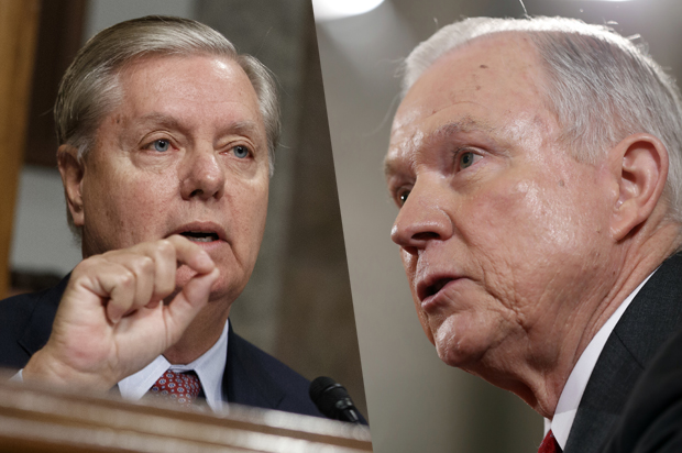Lindsey Graham;  Jeff Sessions. (AP/Evan Vucci/Alex Brandon)