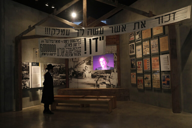 A visitor walks in the Yad Vashem Holocaust memorial, in Jerusalem, Thursday, Jan. 26, 2017. The United Nations designated Jan. 27 as International Holocaust Remembrance Day, commemorating the date of the liberation of the Auschwitz death camp in 1945. (AP Photo/Tsafrir Abayov) (AP)
