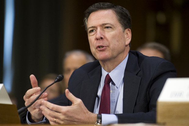 FBI Director James Comey testifies on Capitol Hill in Washington on Jan. 10, 2017, before the Senate Intelligence Committee hearing on Russian Intelligence Activities (AP/Cliff Owen)