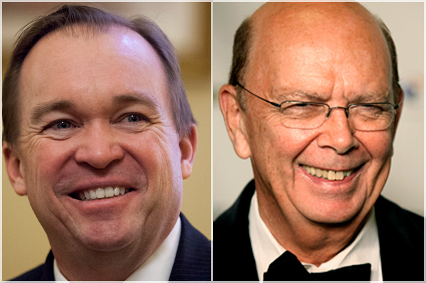 Mick Mulvaney; Wilbur Ross (AP/Zach Gibson/Craig Ruttle)