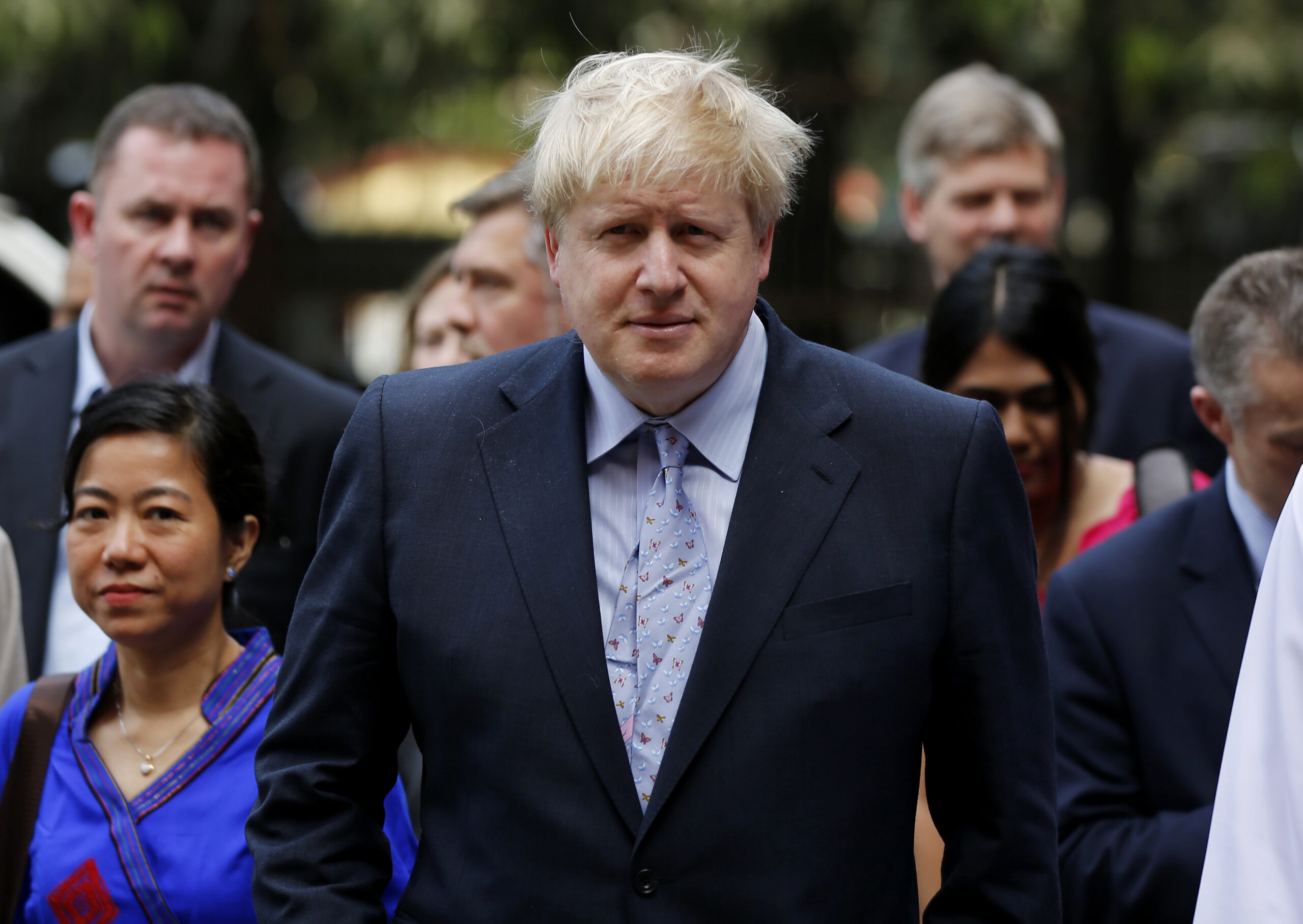 British Foreign Secretary Boris Johnson visits Yangon General Hospital in Yangon, Myanmar, Saturday, Jan. 21, 2017. (Nyein Chan Naing/Pool Photo via AP) (AP)