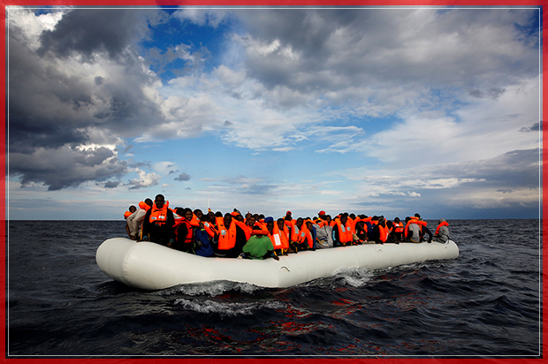An overcrowded raft drifts out of control in the central Mediterranean Sea, some 36 nautical miles off the Libyan coast, before lifeguards from the Spanish NGO Proactiva Open Arms rescue all 112 on aboard, including two pregnant women and five children, January 2, 2017. REUTERS/Yannis Behrakis     TPX IMAGES OF THE DAY - RTX2X8J1 (Reuters)