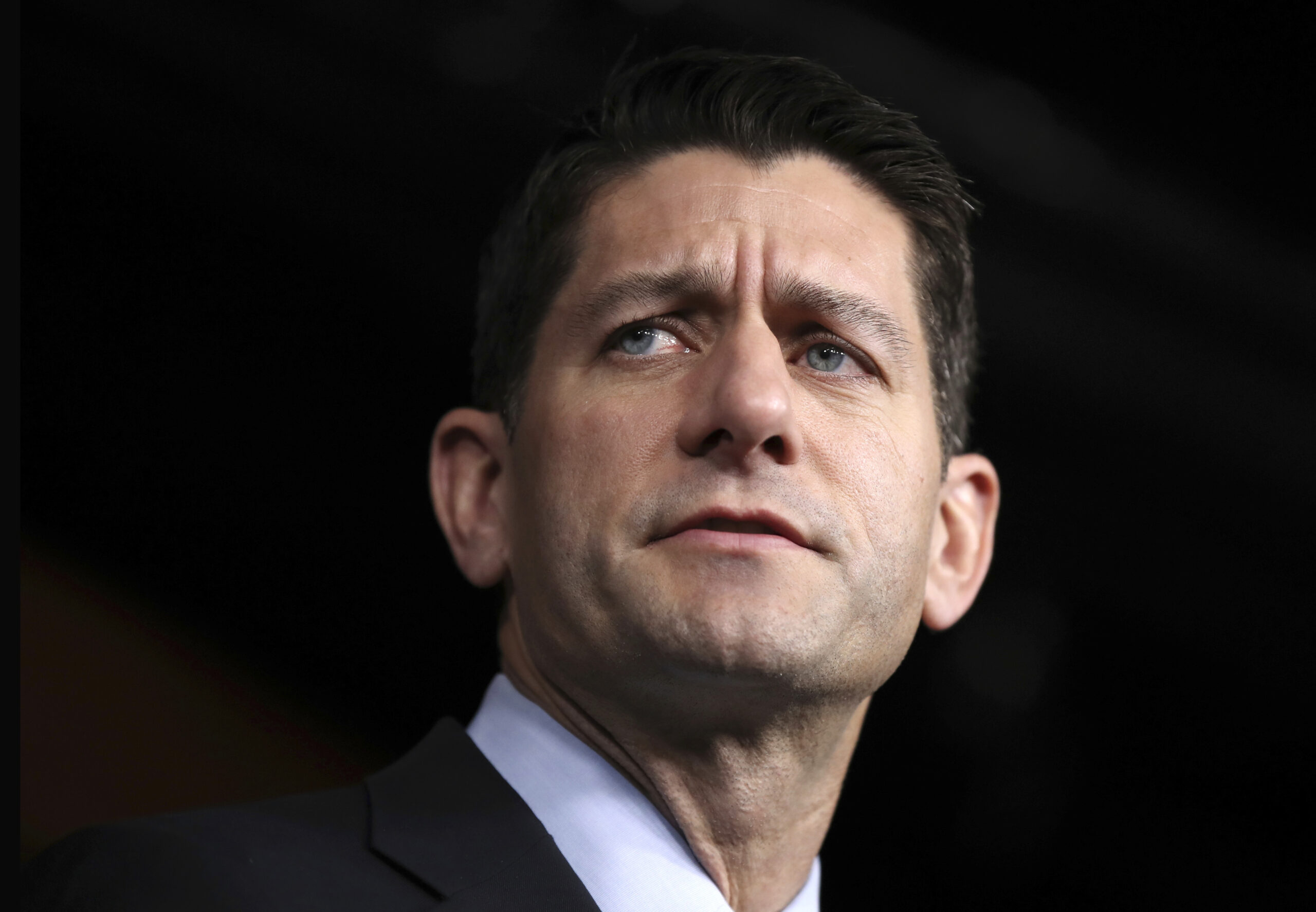 In this Jan. 5, 2017, photo, House Speaker Paul Ryan of Wis. listens during a news conference on Capitol Hill in Washington. As President-elect Donald Trump questions U.S. spy agency conclusions about Russia interfering in the 2016 presidential election and praises Russian President Vladimir Putin and appears to side with WikiLeaks founder Julian Assange, Ryan and other Republicans have Trump’s back and are much less eager to defend the U.S. intelligence community. (AP Photo/Manuel Balce Ceneta, File) (AP)