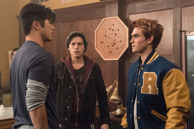 Ross Butler, Cole Sprouse and KJ Apa in "Riverdale" (The CW/Dean Buscher)