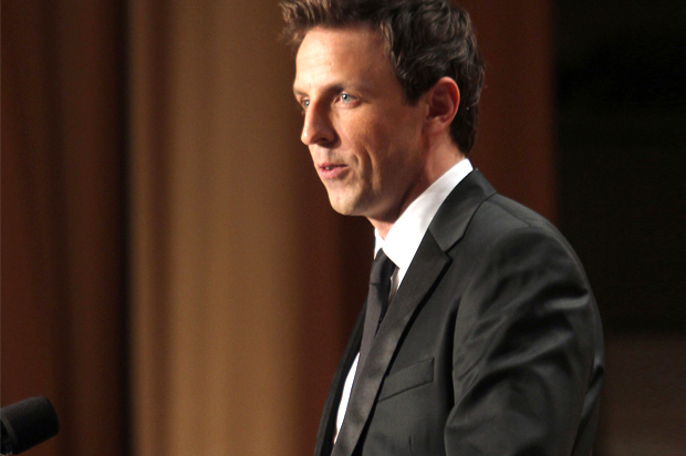 Seth Meyers speaks at the White House Correspondents' Association annual dinner in Washington DC, April 30, 2011 (Getty/Chris Kleponis)
