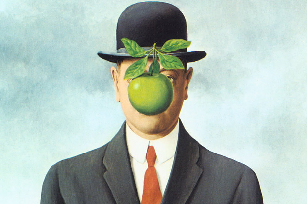 Detail of Rene Magritte's "Son of Man" (Wikimedia)