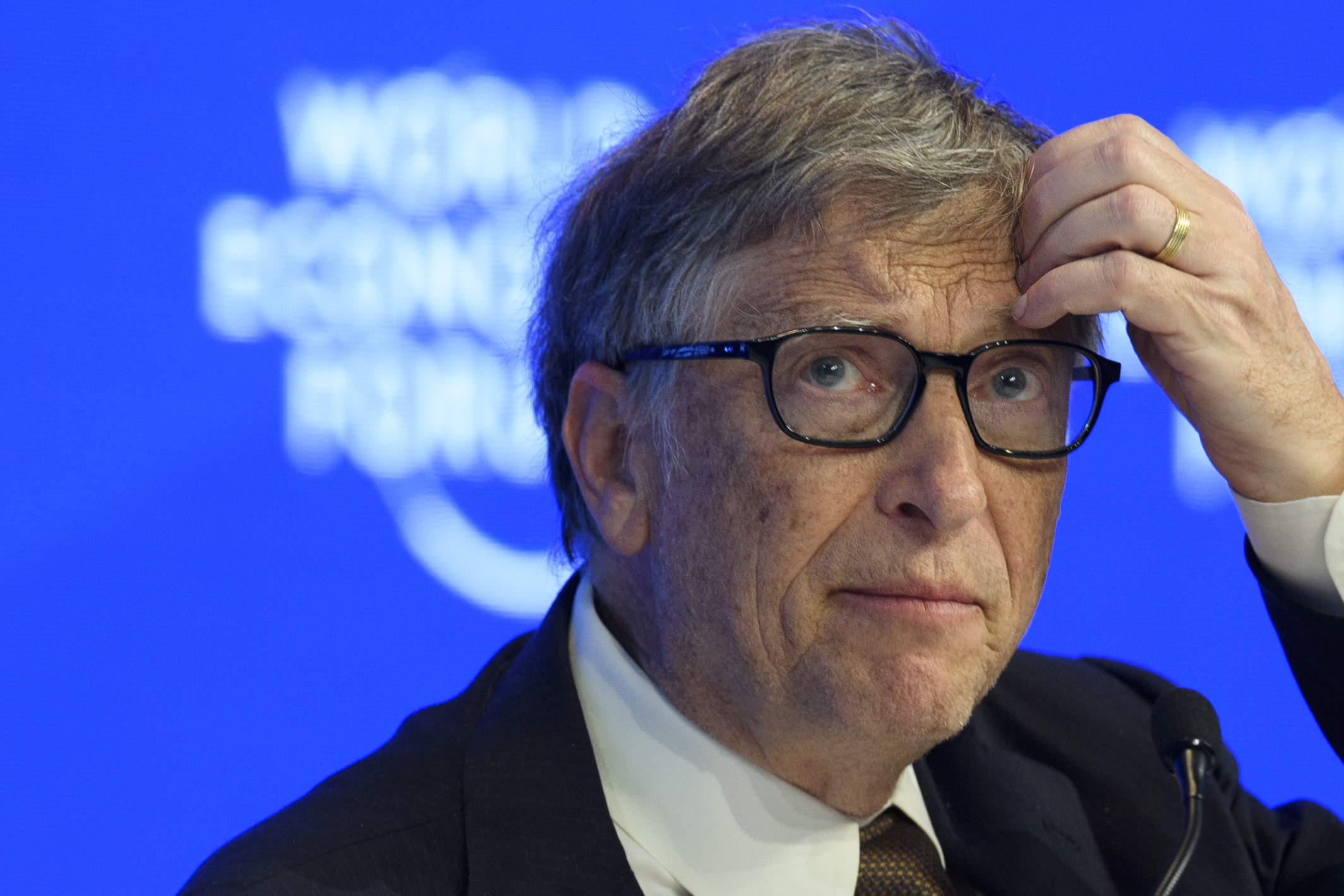 Co-Chair of the Bill & Melinda Gates Foundation Bill Gates speaks during a plenary session at the 47th annual meeting of the World Economic Forum, WEF, in Davos, Switzerland, Thursday, Jan. 19, 2017. (Gian Ehrenzeller/Keystone via AP) (AP)