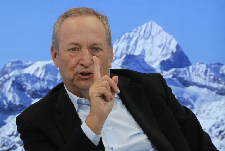 U.S. economist Larry Summers speaks during a panel on the second day of the annual meeting of the World Economic Forum in Davos, Switzerland, Wednesday, Jan. 18, 2017. (AP Photo/Michel Euler) (AP)