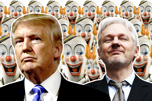 Donald Trump; Julian Assange (Reuters/Eric Thayer/Getty/Carl Court/Ekely/Salon)