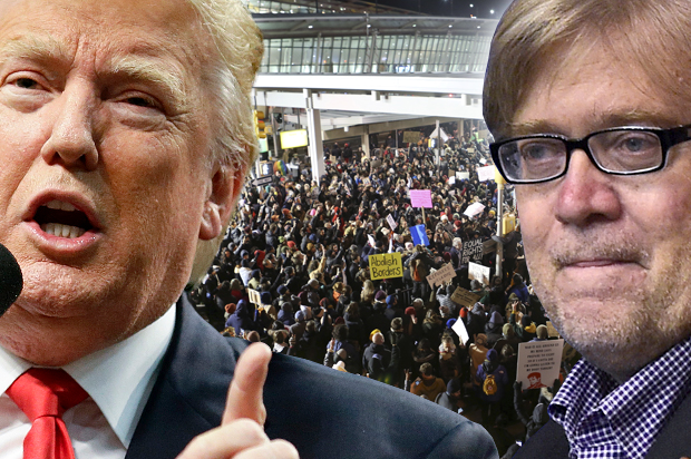 Donald Trump; Steve Bannon (AP/Chris Carlson/Getty/Mandel Ngan/Reuters/Joe Penney/Photo montage by Salon)