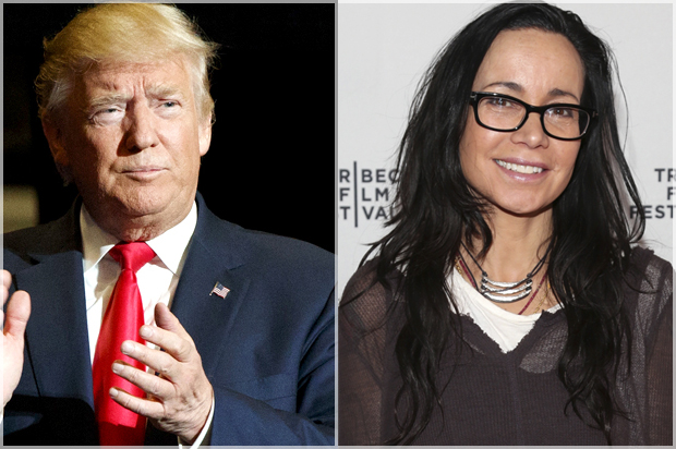 Donald Trump; Janeane Garofalo (AP/Evan Vucci/Getty/Rob Kim)
