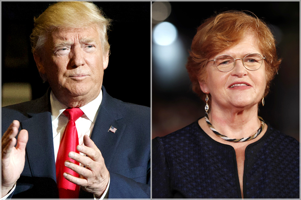 Donald Trump; Deborah Lipstadt (AP/Evan Vucci/Gregorio Borgia)