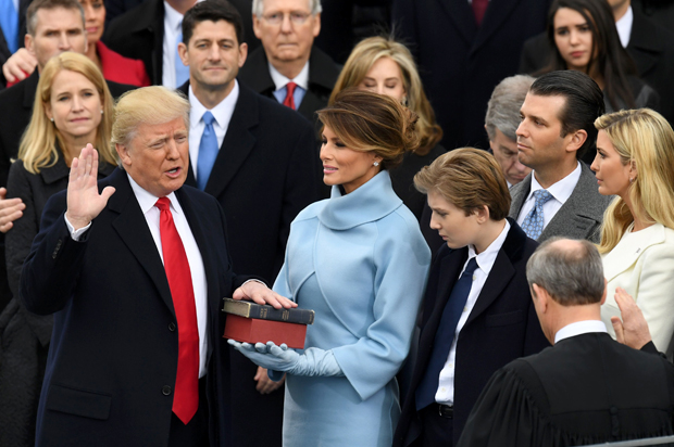 US President-elect Donald Trump is sworn in as President on January 20, 2017 at the US Capitol in Washington, DC (Getty/Mark Ralston)