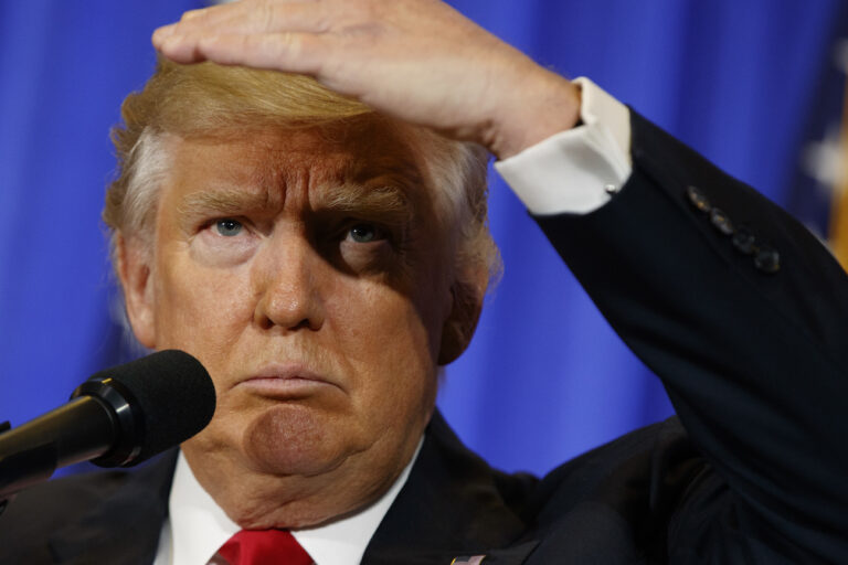 President-elect Donald Trump speaks during a news conference in the lobby of Trump Tower in New York, Wednesday, Jan. 11, 2017, in New York. (AP Photo/Evan Vucci) (AP)