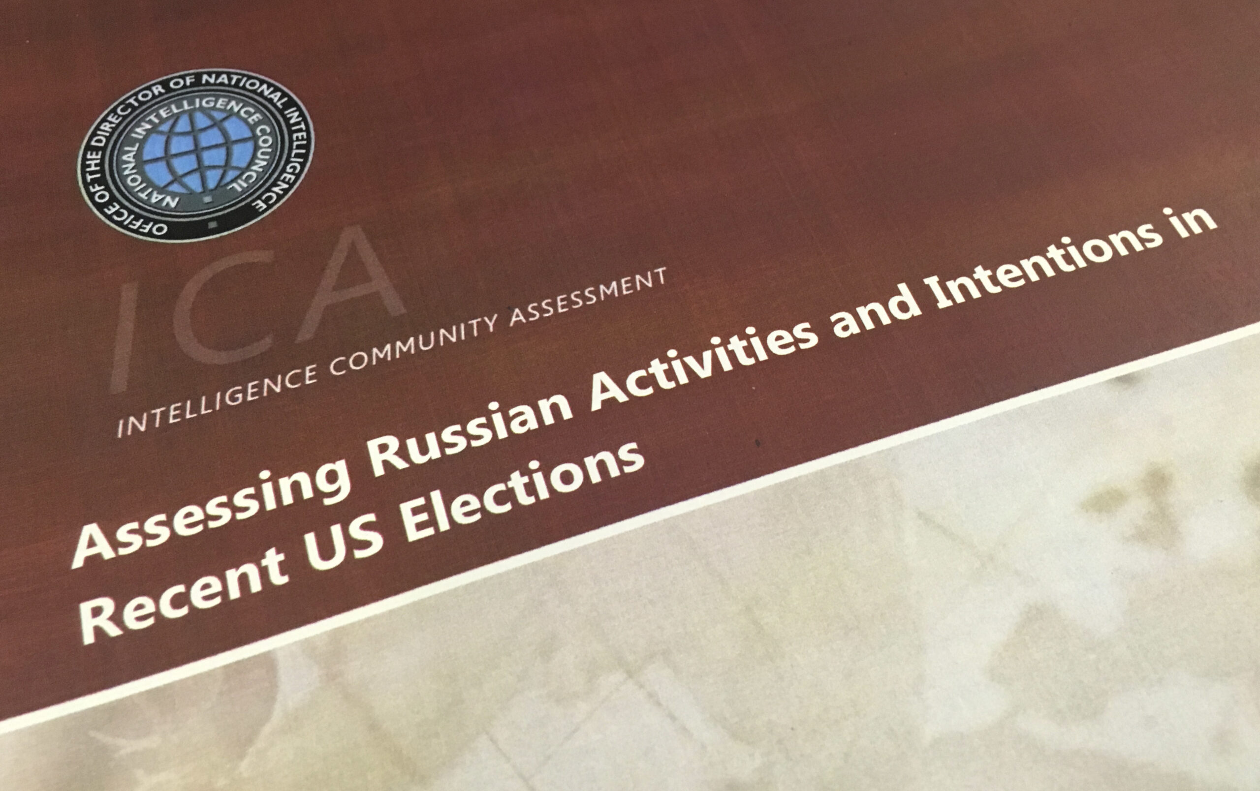 A part of the declassified version Intelligence Community Assessment on Russia's efforts to interfere with the U.S. political process is photographed in Washington, Friday, Jan. 6, 2017. Russian President Vladimir Putin ordered a campaign to influence the American presidential election in favor of electing Donald Trump, according to the report issued by U.S. intelligence agencies. The unclassified version was the most detailed public account to date of Russian efforts to interfere with the U.S. political process, with actions that included hacking into the email accounts of the Democratic National Committee and individual Democrats like Hillary Clinton's campaign chairman John Podesta. (AP Photo/Jon Elswick) (AP)