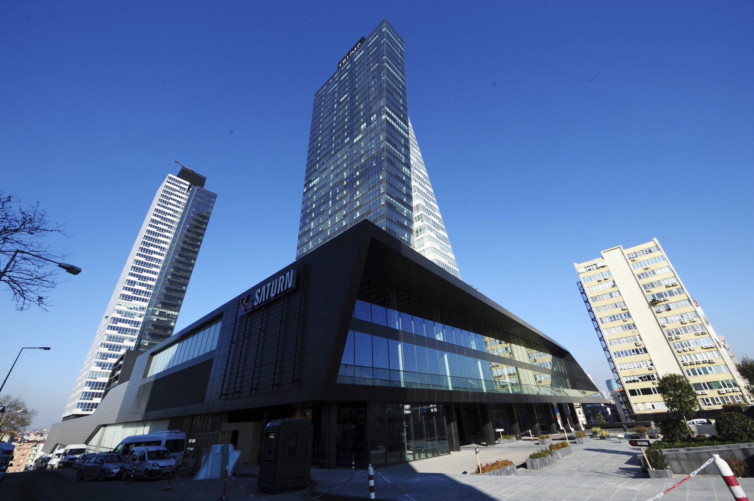 In this Monday, Feb. 20, 2012 photo, Trump Towers center, are pictured in Istanbul. Security experts warn that businesses around the world bearing U.S. President Donald Trump’s name face an increased risk now that the businessman is in the White House. (AP Photo/Emrah Gurel) (AP)